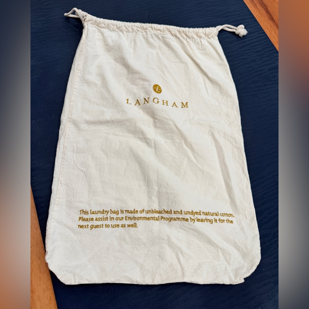 Langham Hotel Natural Cotton Laundry Bag - Cream